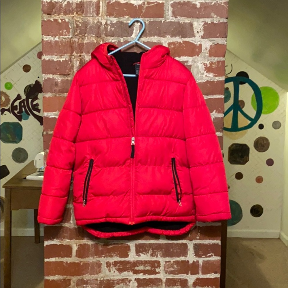 Red boys size 8 winter coat.